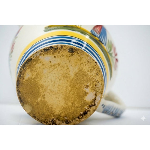 Henriot Quimper Vintage HenRiot Quimper Faience Pottery Teapot & Coordinating Egg Cup For Sale - Image 4 of 8
