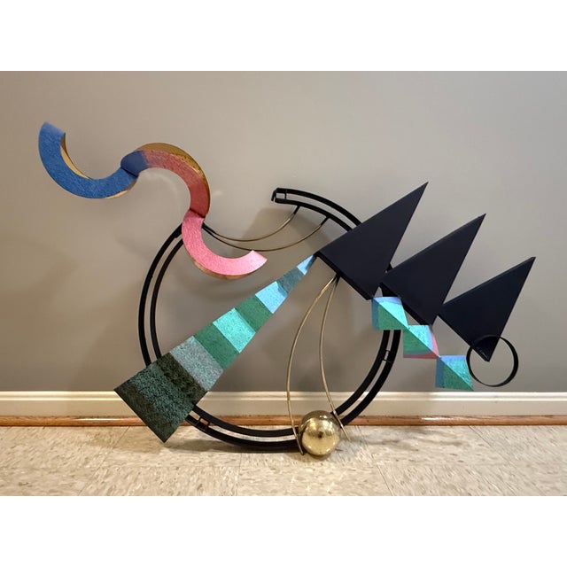 Mid-Century Modern Vintage 1996 Large Curtis Jeré Signed and Dated Postmodern Memphis Style Mixed Media Wall Sculpture - 45" For Sale - Image 3 of 14