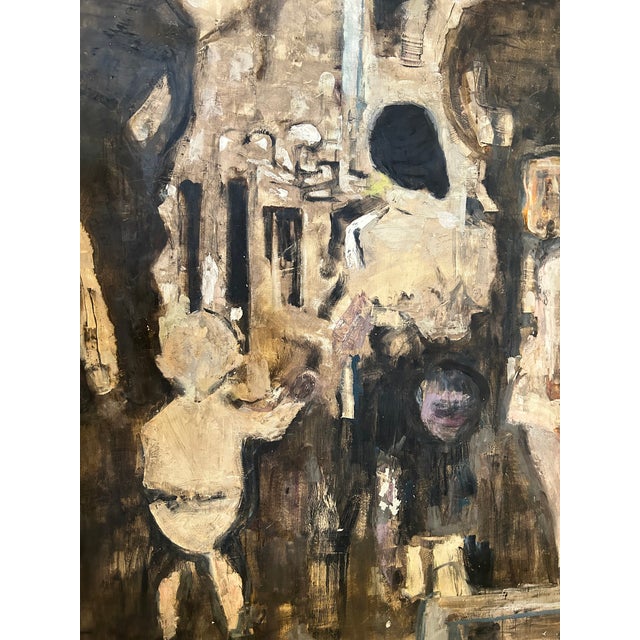1960s Large Scale “Sur La Port” Oil on Canvas Painting by Alexandre Garbell For Sale - Image 10 of 13