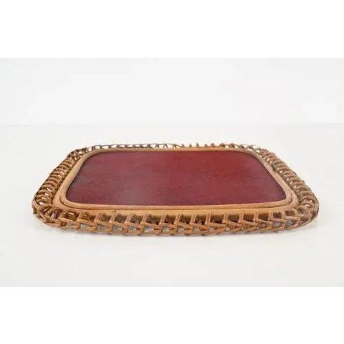 Mid-Century French Riviera Square Rattan and Wicker Wall Mirror by Franco Albini, 1960s For Sale - Image 9 of 12