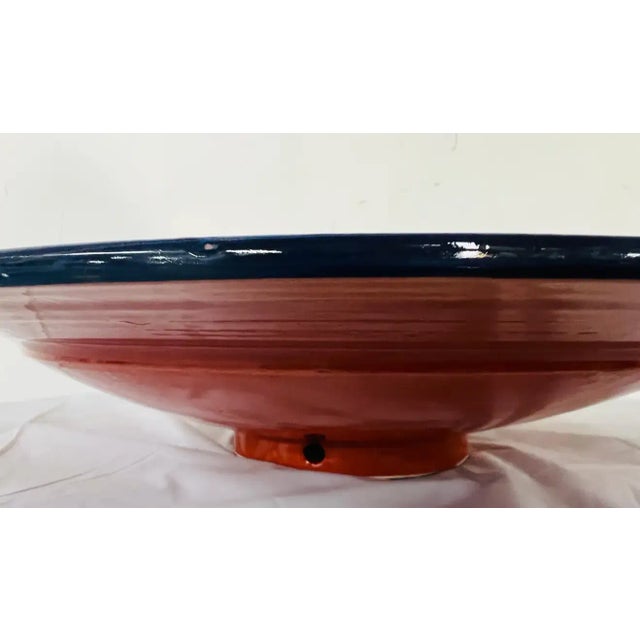 Large Boho Chic Figural Design Hand Painted Pottery Center Piece or Plate For Sale In New York - Image 6 of 8