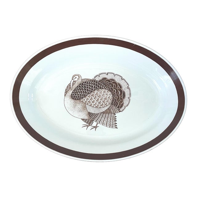 Vintage Arabia Finland Oval Turkey Serving Plate Platter, 18 1/4”. Thanksgiving For Sale