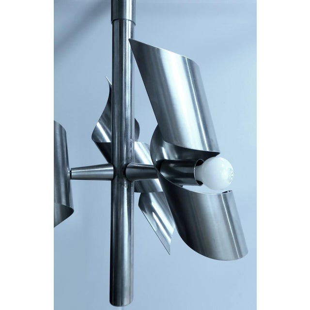 1960s Space Age Stainless Steel Chandelier, 1960s For Sale - Image 5 of 14