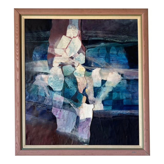 Janet Oneal Mixed Media Collage Expressionist Abstract Painting . For Sale