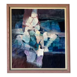 Janet Oneal Mixed Media Collage Expressionist Abstract Painting .