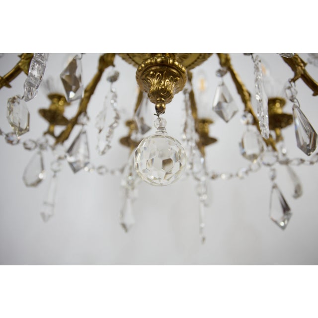Brass Chandelier with Trimmings for Twelve Bulbs For Sale - Image 6 of 12