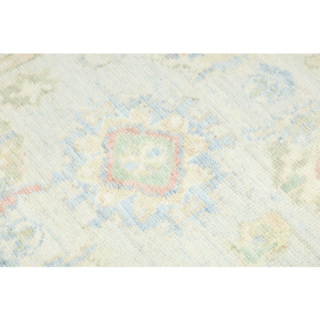 White Rock Gray Field Multicolor Handwoven Turkish Oushak Rug 4'2" X 6' For Sale - Image 4 of 6