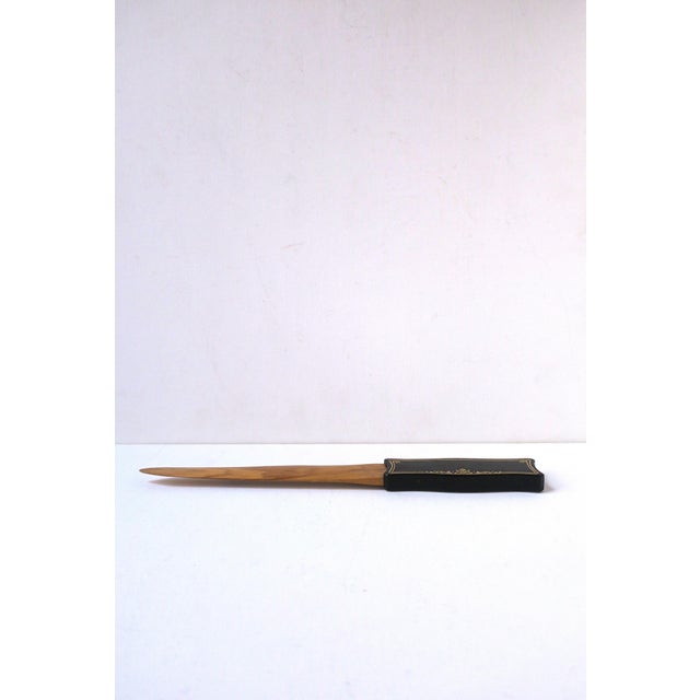 Italian Letter Opener Wood and Leather, Circa Mid-20th Century For Sale - Image 9 of 10