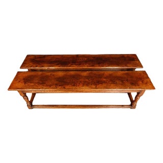 Vintage Farmhouse Benches in Oak, Set of 2 For Sale