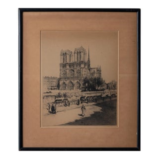 Henri Le Riche - Notre Dame Etching, C.1880 For Sale