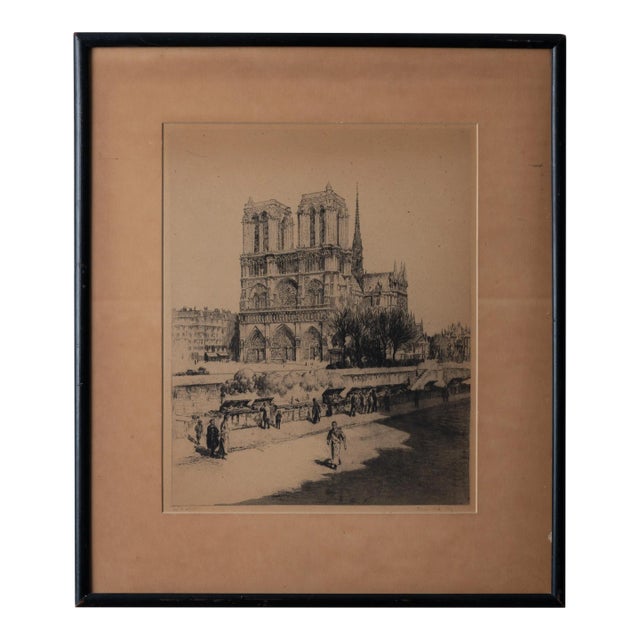 Henri Le Riche - Notre Dame Etching, C.1880 For Sale