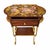 A truly one-of-a-kind vintage accent table transformed into a statement piece through an extensive hand-applied decorative...