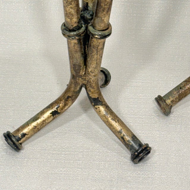 Vintage Italian Style Hand-Gilt Faux Bamboo Pricket Candle Holders - A Pair - Newly Painted For Sale In Mobile - Image 6 of 12