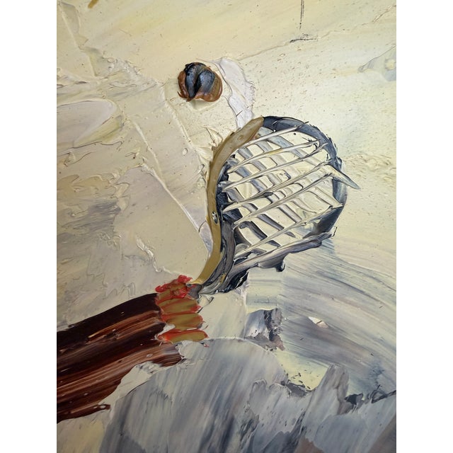 1982 Morris Katz (1931–2010) Original Oil Painting Clown Impasto Palette Knife For Sale - Image 4 of 12