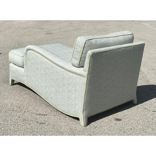 Sky Blue Vintage Contrast Welt Chaise Lounge For Sale - Image 8 of 12
