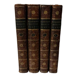 Antique 18th Century Fine Leather Bindings Withering's British Plants - Four Volumes