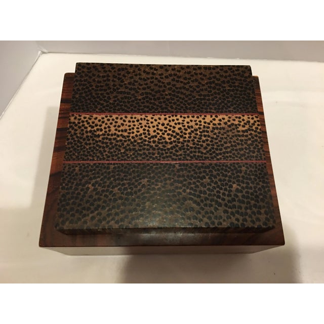Contemporary Jeffrey Seaton Signature Series Black Palm & Cocobolo Wood Box For Sale - Image 3 of 9