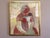 PORTRAIT IN CRIMSON Oil on canvas Size: 22.8 x 20.9 inches (including frame) A compelling mid-century abstract figurative...