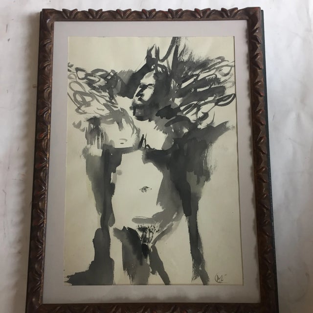Vintage Original Nude Male Watercolor Painting For Sale In Philadelphia - Image 6 of 6