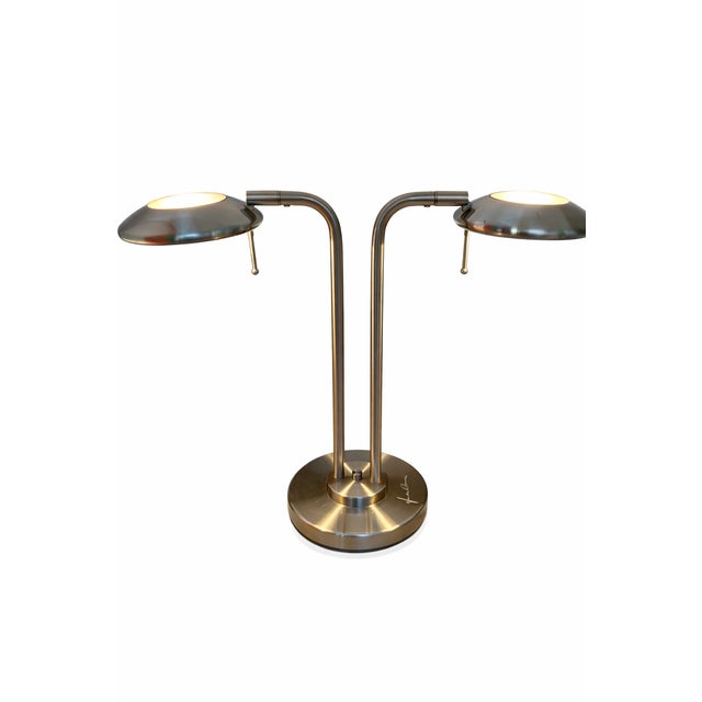 Metal Vintage Brushed Metal Table Lamp by Jan Des Bouvrie for Boxford Holland, 2003 For Sale - Image 7 of 11