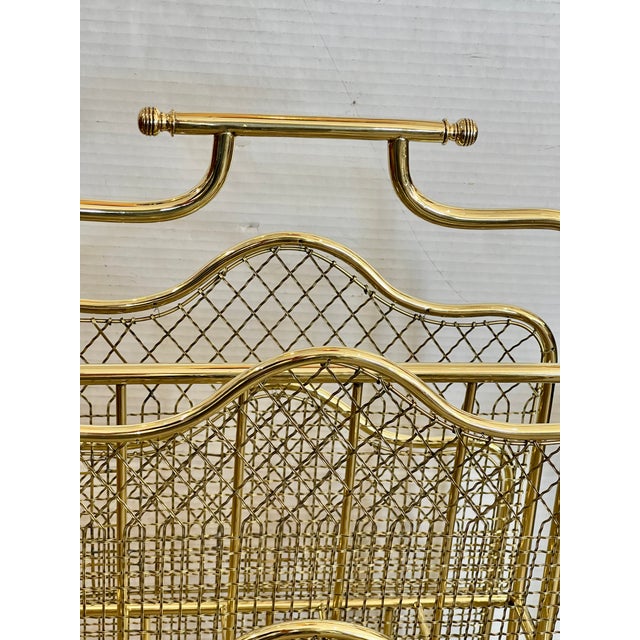 Neoclassical Neoclassical Brass Magazine Rack French, Maison Jansen, Rare C.1920s For Sale - Image 3 of 14