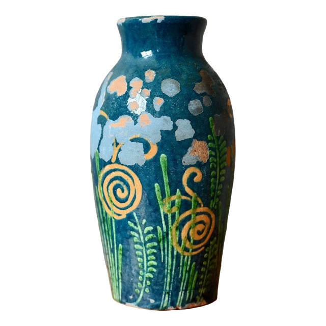 Art Deco Bohemian Soufflenheim Glazed Terracotta Vase, 1920s For Sale