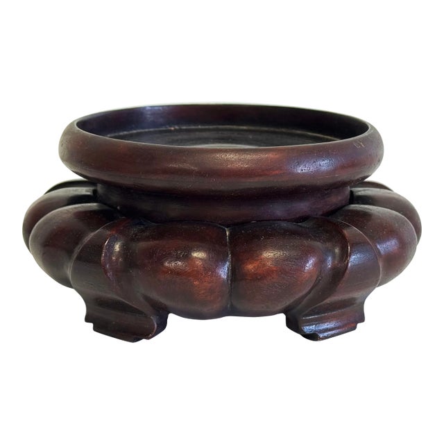 Carved Wood Ginger Jar Riser or Candle Stand For Sale