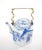 An impressive and unusually shape antique blue & white porcelain tea or coffee pot, made in England during the mid to late...