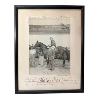 Vintage 49 Original Bert Morgan Follansbee Empire Horse Racing Jockey Photograph For Sale
