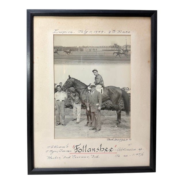 Vintage 49 Original Bert Morgan Follansbee Empire Horse Racing Jockey Photograph For Sale