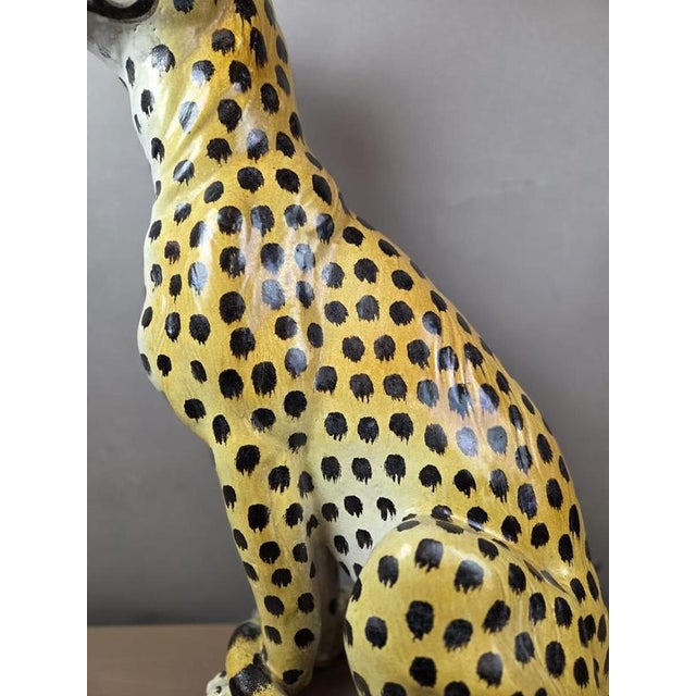 Glazed Terracotta Leopard, Italy, 1950s For Sale - Image 9 of 10