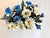 Vintage Italian Tole individual daisies and blue flowers, ready to be arranged in any vase or container for a forever...