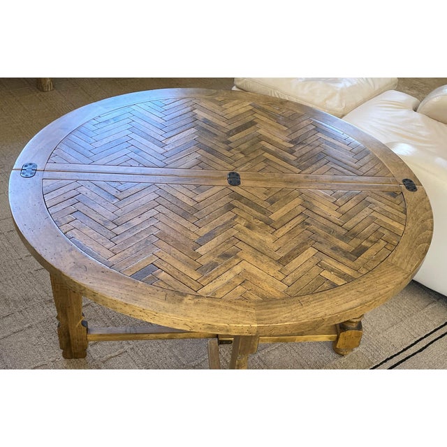Vintage Farmhouse Chic Convertible Demilune-To-Round Table | Chairish