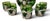 Antique Art-Deco Farber Brothers Krome Kraft Cambridge Green Glass & Chrome Decanter w/ 5 Glasses, 1930s. Marked on...