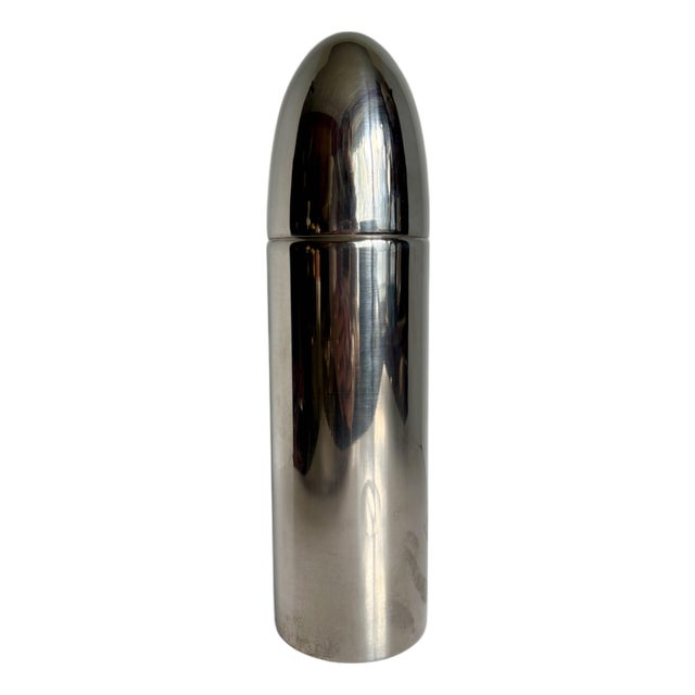 Mid-20th Century Metrokane Stainless Steel Bullet Cocktail Shaker – 4 Piece Barware Set For Sale