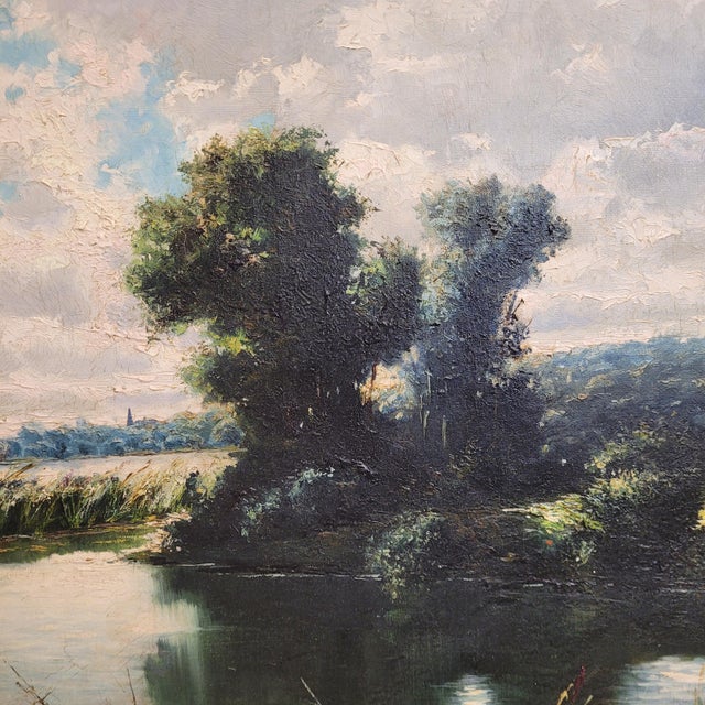 Antonio Canovas Del Castillo Y Vallejo, River Landscape, 1920s, Oil on Canvas, Framed For Sale - Image 9 of 18