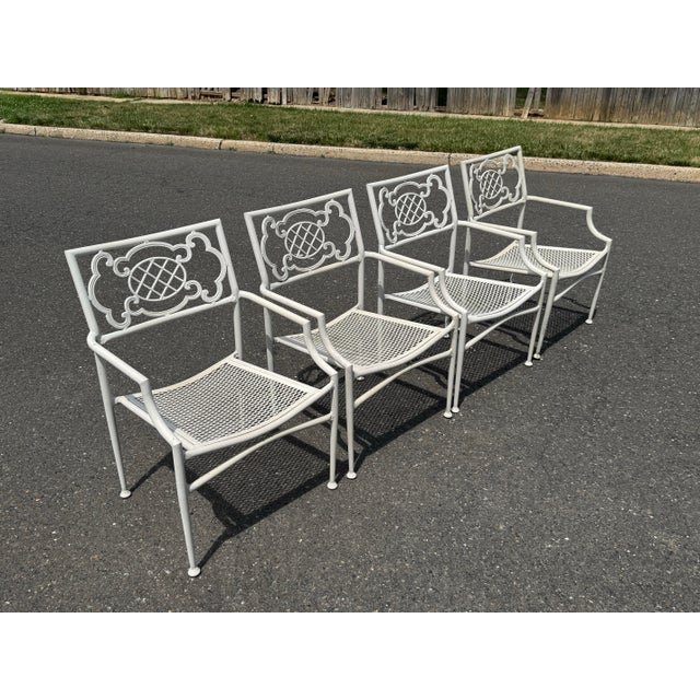 Mid-Century Modern Vintage Aluminum Garden Chair Set of 4 For Sale - Image 3 of 7