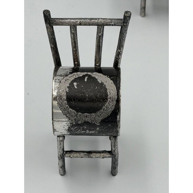 Late 19th Century Set of 6 American Victorian Sterling Silver Figural Chair Napkin Rings For Sale - Image 10 of 12