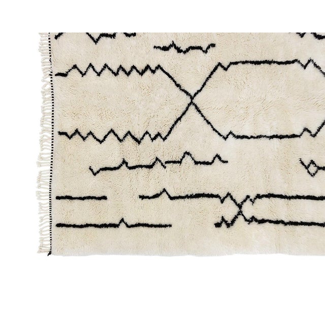 Black Hand-Knotted Wool Rug by Azele Studio For Sale - Image 8 of 12