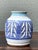 Late 20th Century Handcrafted Blue Ceramic Leaf Motif Vase For Sale - Image 5 of 14