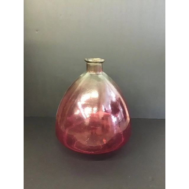 Vintage Ombré Rose Colored Molded Glass Vase. For Sale In Greensboro - Image 6 of 6