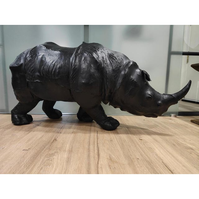 Large Leather Rhinoceros, 1950s For Sale - Image 16 of 18