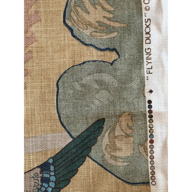 Flying Ducks Sand by Mulberry Designer Fabric 2 3/8 Yards For Sale - Image 4 of 5