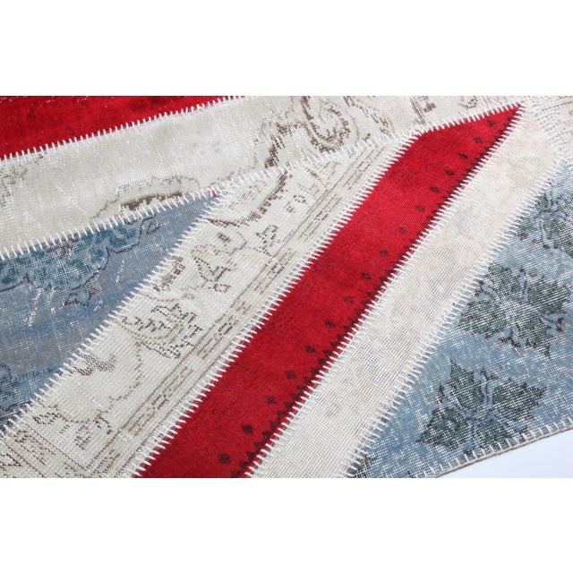 Mid 20th Century Contemporary Patchwork Rug With Bold Geometric Cross Design - 6' 6'' X 10' 2'' For Sale - Image 12 of 12