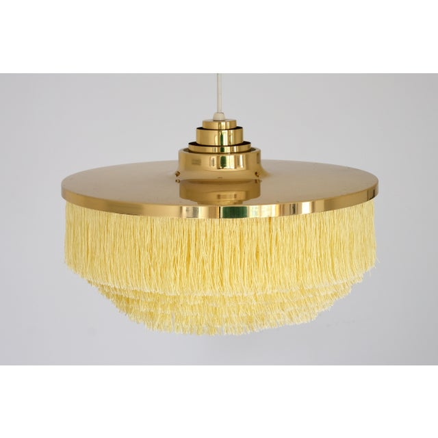 T-603 Fringe Pendant Light in Brass and Silk by Hans-Agne Jakobsson for Hans-Agne Jakobsson AB Markaryd, Sweden, 1960s For Sale - Image 10 of 13