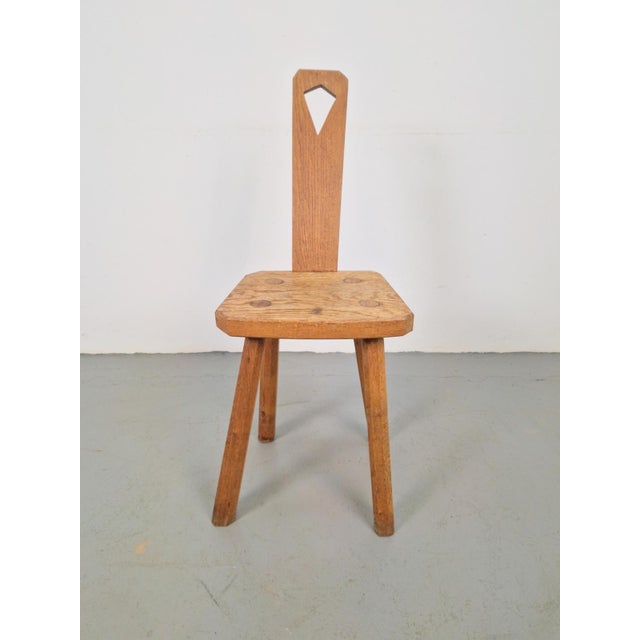 Dutch Brutalist Oak Plant Table or Stool, 1950s For Sale - Image 6 of 7