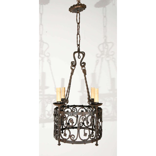 Early 20th Century Iron French Chandelier For Sale - Image 10 of 10