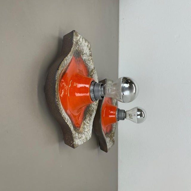 Pop Art Ceramic Fat Lava Wall Lights from Hustadt Lights, Germany, 1970s, Set of 2 For Sale - Image 4 of 16