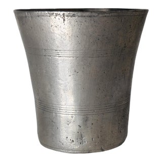 18th or 19th Century Early American Pewter Beaker With Makers Mark For Sale