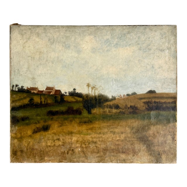 Late 19th C French Landscape Oil Painting For Sale